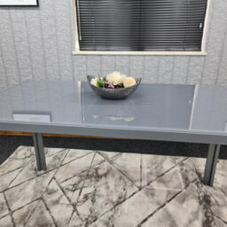 Kosy Koala Dining Table Grey Glass Kitchen Place For 6 Seats, Dining Table Only (Grey H 75 X L 134 X W 70 Cm) - thumbnail 9