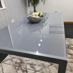 Kosy Koala Dining Table Grey Glass Kitchen Place For 6 Seats, Dining Table Only (Grey H 75 X L 134 X W 70 Cm) - thumbnail 8