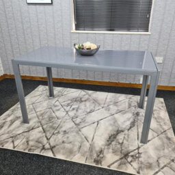 Kosy Koala Dining Table Grey Glass Kitchen Place For 6 Seats, Dining Table Only (Grey H 75 X L 134 X W 70 Cm) - thumbnail 1