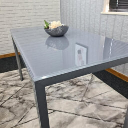 Kosy Koala Dining Table Grey Glass Kitchen Place For 6 Seats, Dining Table Only (Grey H 75 X L 134 X W 70 Cm) - thumbnail 7