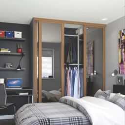 Spacepro Shaker Classic Shaker Mirrored Gloss Oak Effect 3 Door Sliding Wardrobe Door Kit (H)2260mm (W)1680mm - thumbnail 3