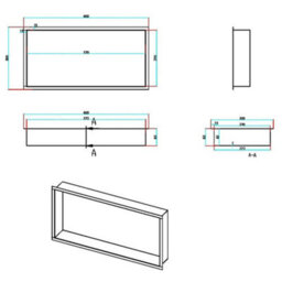 Aquarius Shower Niche 600 X 300mm In Brushed Bronze - thumbnail 3