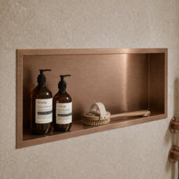 Aquarius Shower Niche 600 X 300mm In Brushed Bronze