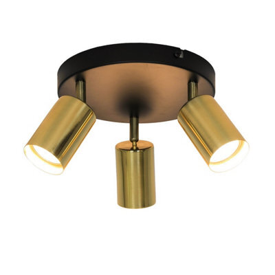 Luminosa Lighting Luminosa Vila Ceiling Spotlight Clusters, Black, Gold, 3X Gu10