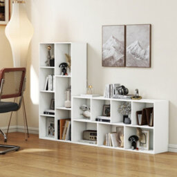 Gainoom 7-Cube White Bookcase Vertical Or Horizontal Freestanding Bookshelf With 7 Compartments - thumbnail 4
