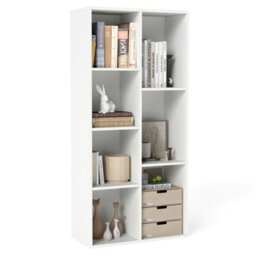 Gainoom 7-Cube White Bookcase Vertical Or Horizontal Freestanding Bookshelf With 7 Compartments - thumbnail 1