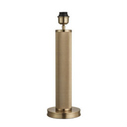 Industville Knurled Pillar Table Lamp, Brass Base, Empire Cotton Lampshade - thumbnail 2