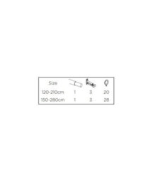13 - 16mm -280Cm Crystal Ball Metal Curtain Pole Set - Silver - thumbnail 4
