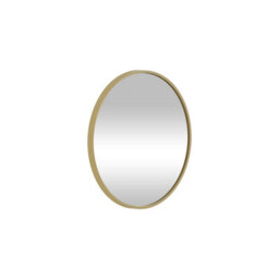 Royal Bathrooms Elmore 600 X 600mm Wall Mounted Bathroom Mirror Round Brushed Brass Aluminium Framed Non-Led Minimalist Design - thumbnail 6