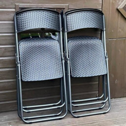 Dt-Garden Gear 4 Person Folding Dining Set Rattan Effect Table & 4 Chairs - thumbnail 6