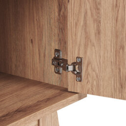 Wyld and Coco Sablon Tv Stand - Light Brown Laminated Mdf, Ornamented Doors, Cable Management, W140 X D40 X H45Cm - thumbnail 7