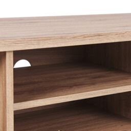 Wyld and Coco Sablon Tv Stand - Light Brown Laminated Mdf, Ornamented Doors, Cable Management, W140 X D40 X H45Cm - thumbnail 6
