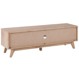 Wyld and Coco Sablon Tv Stand - Light Brown Laminated Mdf, Ornamented Doors, Cable Management, W140 X D40 X H45Cm - thumbnail 5
