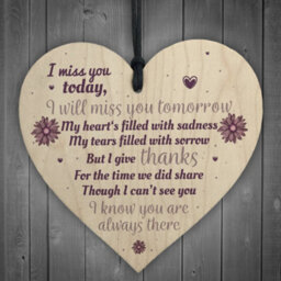 Red Ocean Miss You Memorial Bereavement Gifts For Mum Dad Nan Grandad Love Hanging Plaque Sign - thumbnail 1