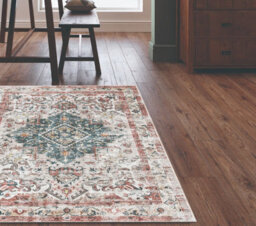 Beige Abstract Bordered Rug For Bedroom, & Living Room, 7mm Thick Stain-Resistant Traditional Rug - 60Cm X 180Cm (Runner) - thumbnail 2