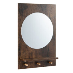 Costway Wooden Wall-Mounted Mirror With Wall Brackets & Expansion Screws For Entryway - thumbnail 1