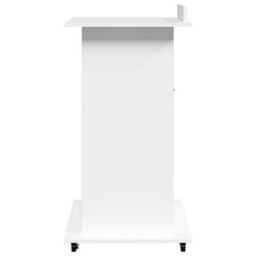 Walplus Lectern With Wheels & Drawer White 55X55X107 Cm Engineered Wood - thumbnail 5