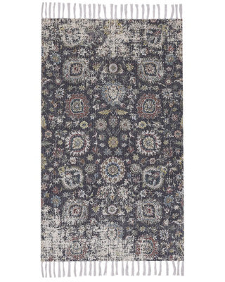 Beliani Oriental Distressed Tassel Area Rug 80 X 150 Cm Multicolour Polyester-Cotton - image 1