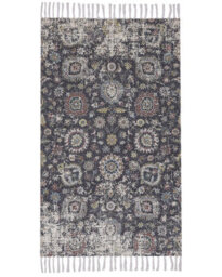 Beliani Oriental Distressed Tassel Area Rug 80 X 150 Cm Multicolour Polyester-Cotton - thumbnail 1