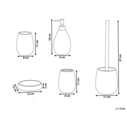 Beliani 5-Piece Bathroom Accessories Set Quila Light Beige - thumbnail 3