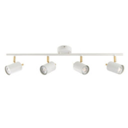 Luminosa Lighting Luminosa Gull 4 Light Spotlight Matt White Paint, Satin Brushed Gold, Gu10 - thumbnail 5