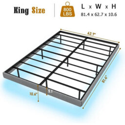 Noise-Free Metal Floating Bed Frame With Adjustable Led Lights - thumbnail 2