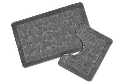 Emma Barclay Orkney 2 Piece Non Slip Bathroom Set Silver