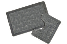 Emma Barclay Orkney 2 Piece Non Slip Bathroom Set Silver