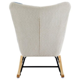 Matteo Boucle Rocking Chair & Footstool Set With Solid Wood Legs - Multi-Coloured - thumbnail 6