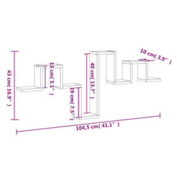 Vidaxl Wall Shelf White 104.5X10X43 Cm Engineered Wood - thumbnail 3