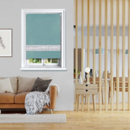 Lister Cartwright Diamante Roller Blinds For Windows - 60 X 165 Cm - Easy To Fit Child Safety Included - Duck Egg - thumbnail 2
