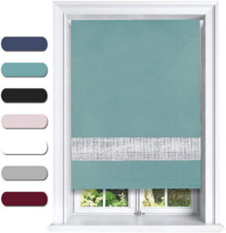 Lister Cartwright Diamante Roller Blinds For Windows - 60 X 165 Cm - Easy To Fit Child Safety Included - Duck Egg