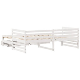 Berkfield Daybed With Drawers Without Mattress White 90X200 Cm Solid Wood - thumbnail 8