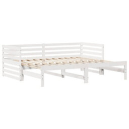 Berkfield Daybed With Drawers Without Mattress White 90X200 Cm Solid Wood - thumbnail 6