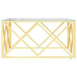 Berkfield Coffee Table 80X80X40 Cm Stainless Steel And Glass - thumbnail 4