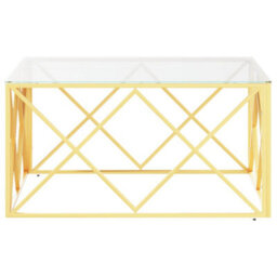 Berkfield Coffee Table 80X80X40 Cm Stainless Steel And Glass - thumbnail 3