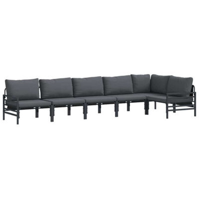 Berkfield Stylish Garden Sofa Set 6 Pcs Anthracite Steel - image 1
