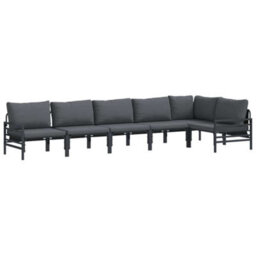 Berkfield Stylish Garden Sofa Set 6 Pcs Anthracite Steel - thumbnail 1