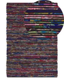 Wyld And Coco Handwoven Luxeboho Rug 140 X 200 Cm - Dark Multicolour Cotton-Poly Blend - thumbnail 3