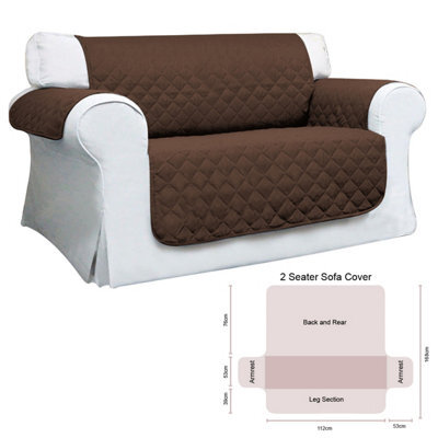 Crystals Brown Two Seat Quilted Sofa Cover Pet Protector & Throw Sheet For Couch Furniture - image 1