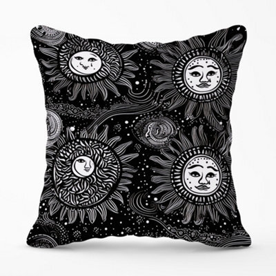 Warren Reed Designer Moon And Sun White Black Cushions 45Cm X 45Cm - image 1