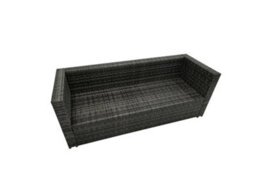 Fimous Outdoor Rattan Rectangular Coffee Table Corner Sofa Sets Garden Furniture Set With Side Table Dark Grey Mixed - thumbnail 4
