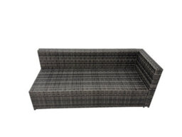 Fimous Outdoor Rattan Rectangular Coffee Table Corner Sofa Sets Garden Furniture Set With Side Table Dark Grey Mixed - thumbnail 6