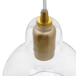Long Life Lamps Company Modern Retro Ceiling Brass Pendant Light Transparent Globe Glass Lamp Shade K427 - thumbnail 6