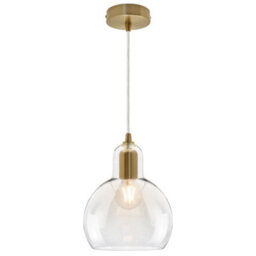 Long Life Lamps Company Modern Retro Ceiling Brass Pendant Light Transparent Globe Glass Lamp Shade K427 - thumbnail 4