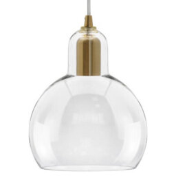 Long Life Lamps Company Modern Retro Ceiling Brass Pendant Light Transparent Globe Glass Lamp Shade K427 - thumbnail 3