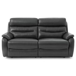 Fletcher Dark Grey Leather Power Reclining Large 2 Seater Sofa With Power Headrests, Usb Charging & Pocket Sprung Seats - thumbnail 3