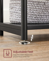 Songmics Vasagle Living Room Pair, Double-Level Side Tables With Metal Frame, Classic Black - thumbnail 7