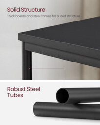 Songmics Vasagle Living Room Pair, Double-Level Side Tables With Metal Frame, Classic Black - thumbnail 5