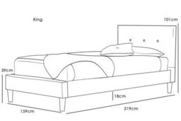 Wootton Silver Crushed Velvet King Size Bed Frame 5Ft - thumbnail 2